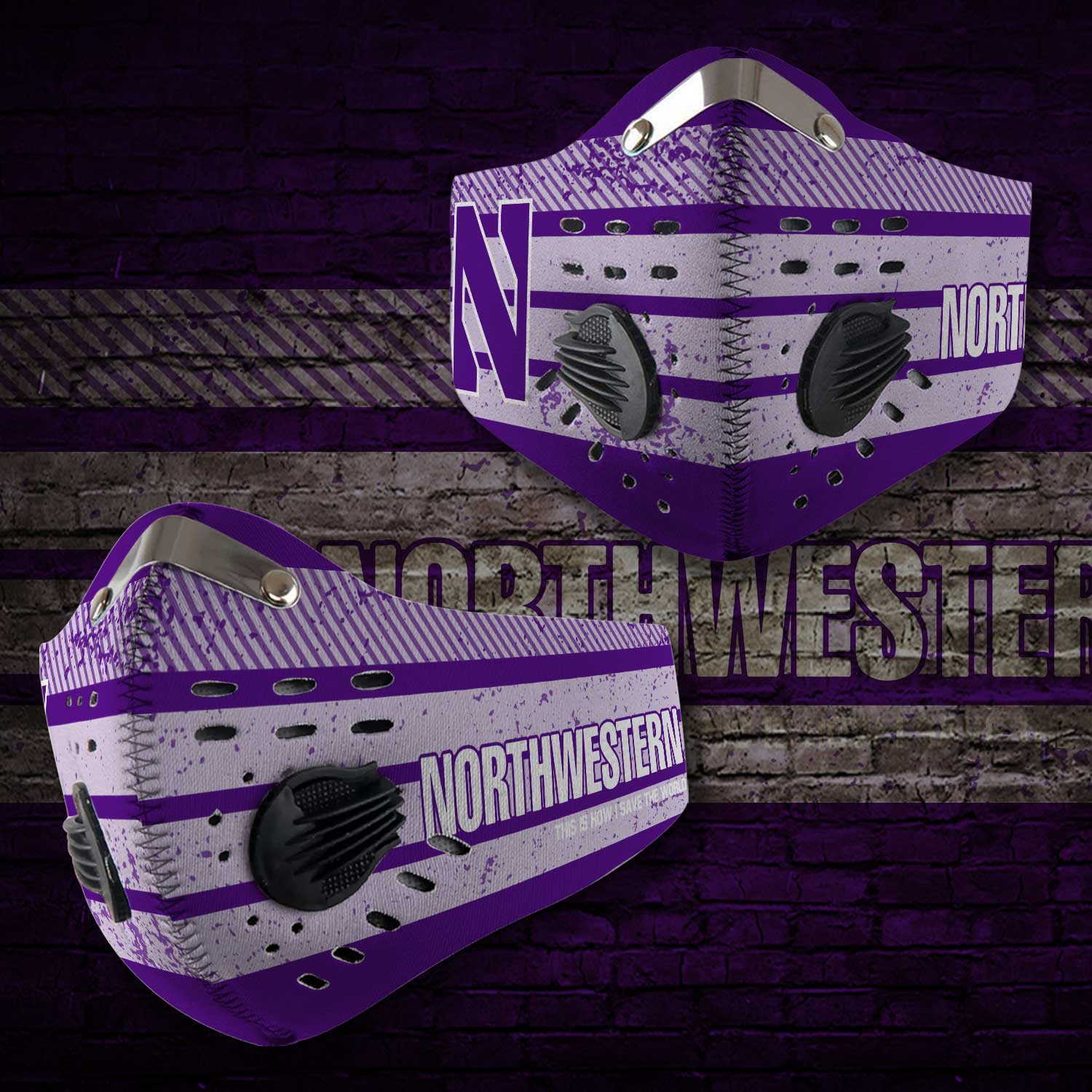Northwestern wildcats this is how i save the world face mask