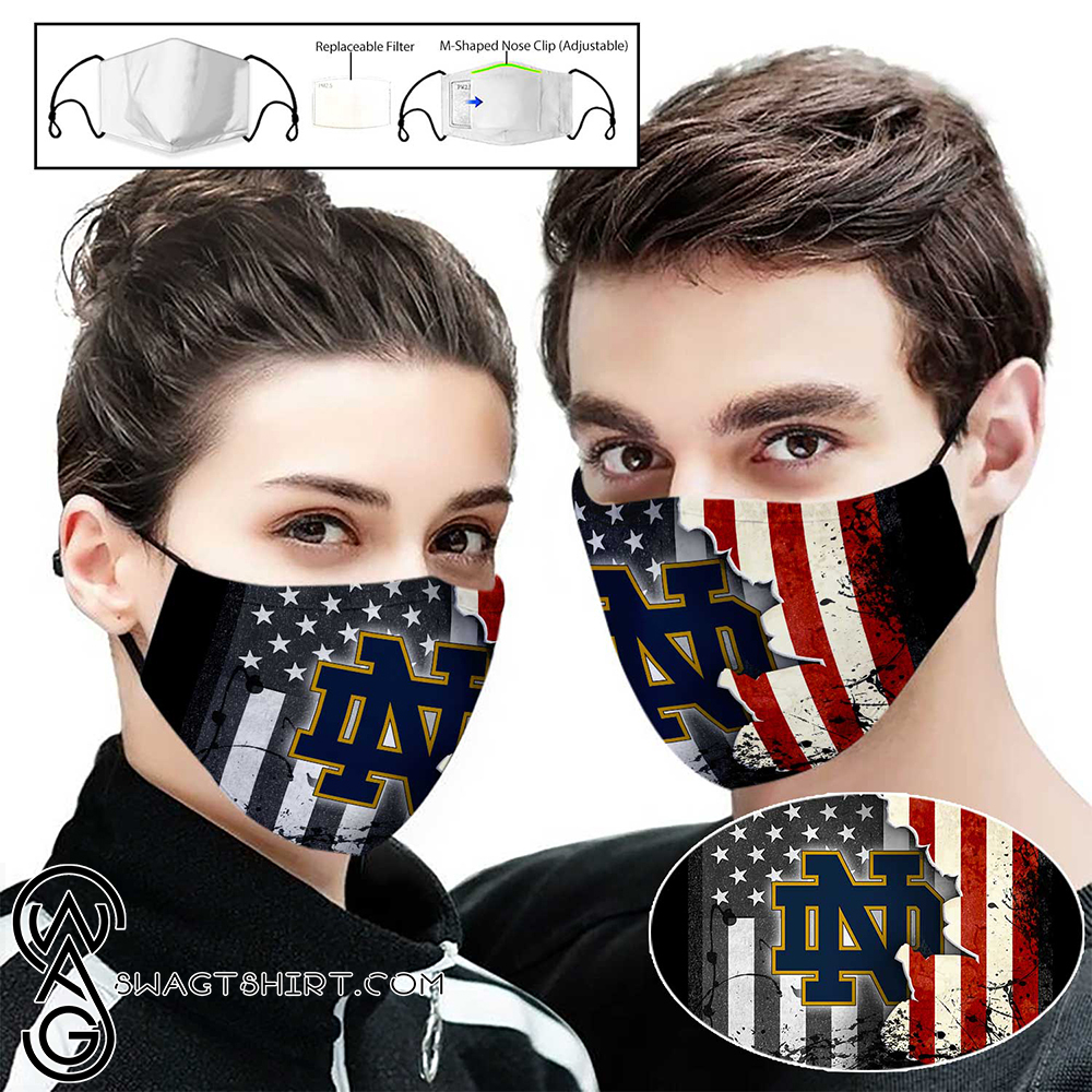 Notre dame fighting irish football american flag full printing face mask – maria