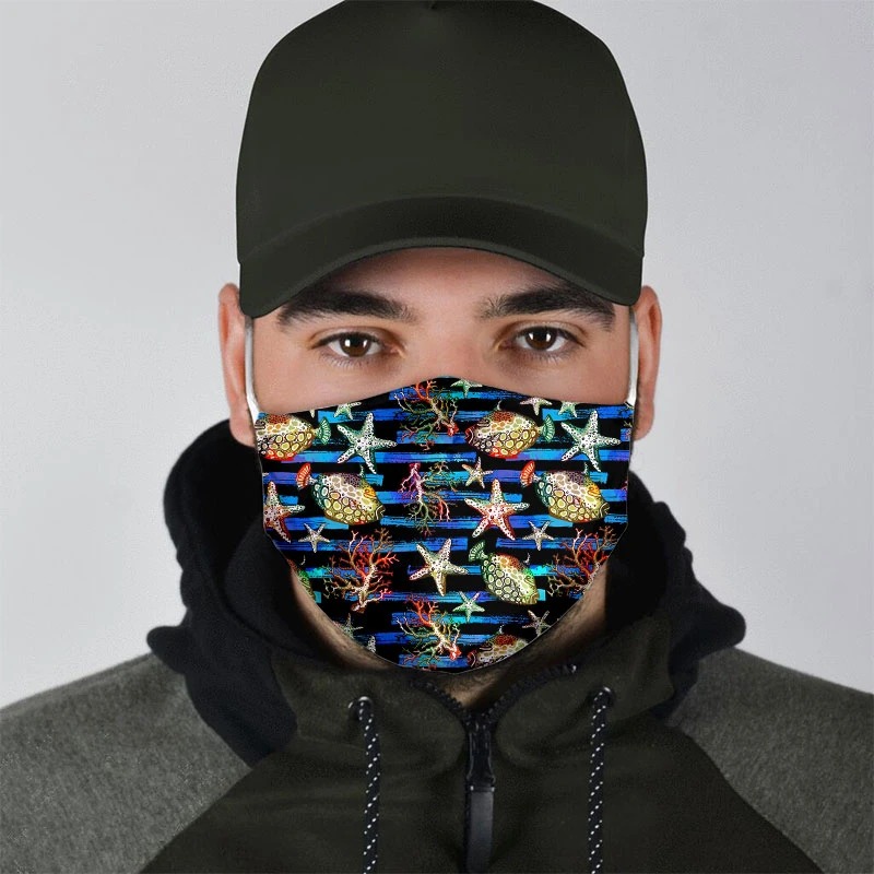 Ocean all over prints face mask