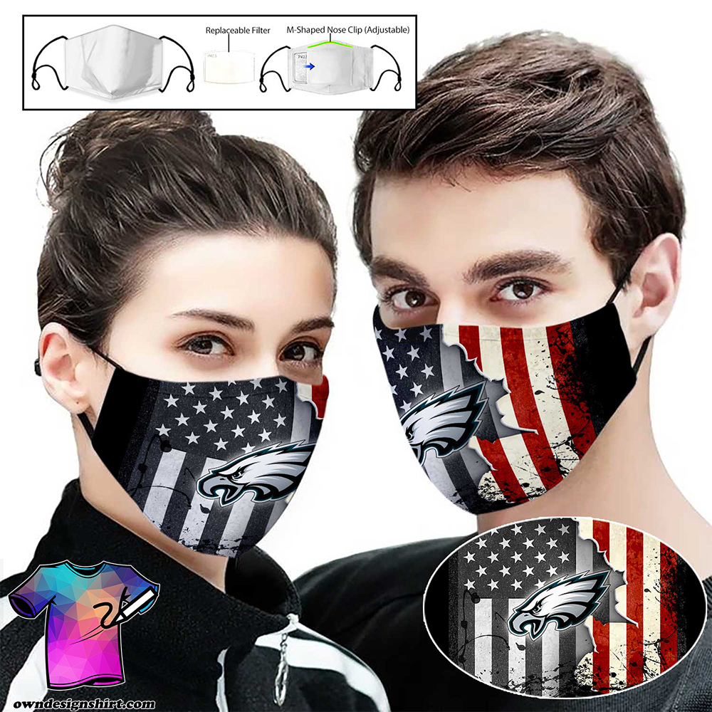 Philadelphia eagles american flag full printing face mask