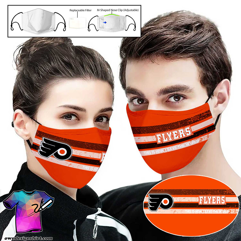 Philadelphia flyers this is how i save the world full printing face mask