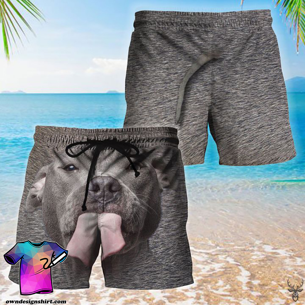 Pitbull dog hawaiian shorts