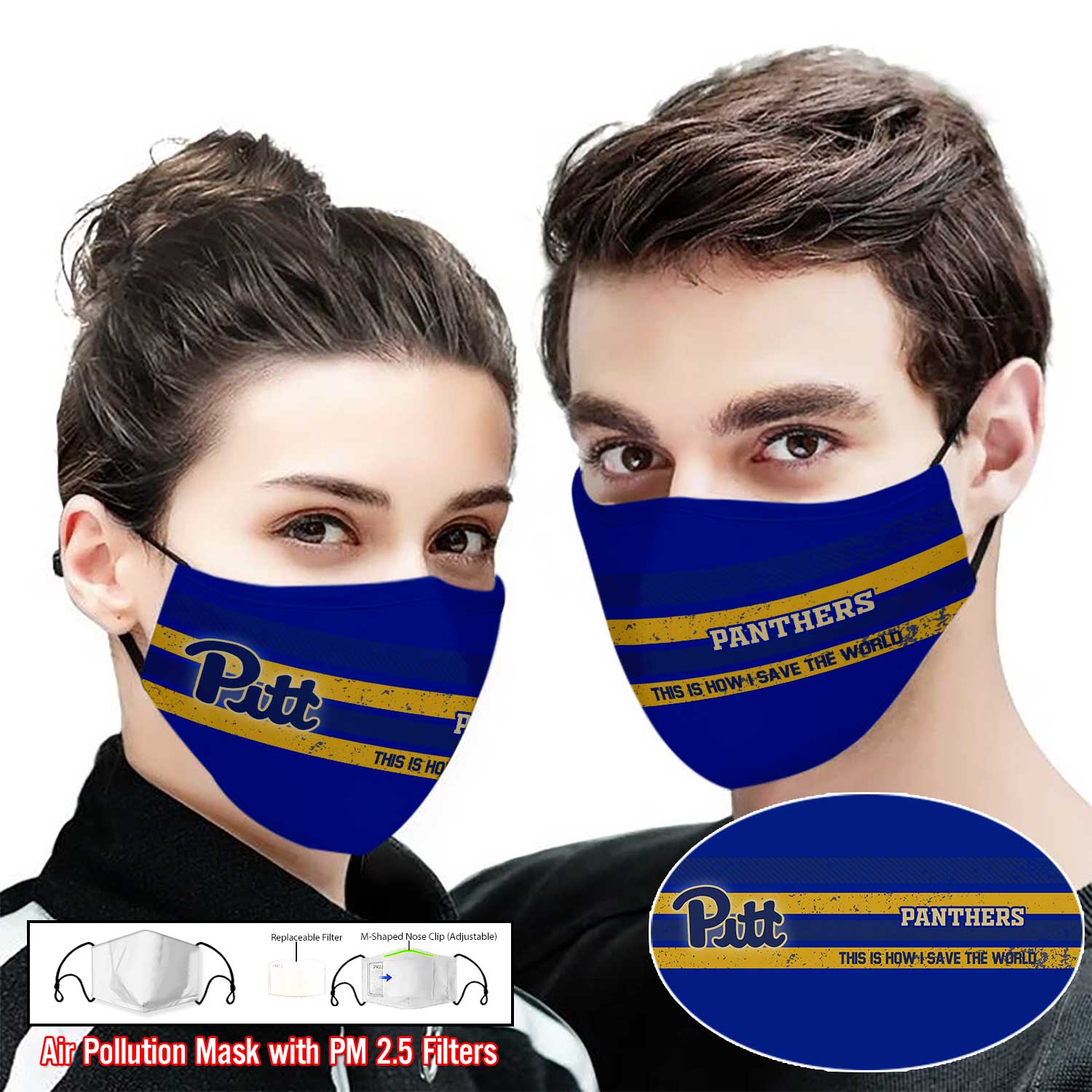 Pitt panthers this is how i save the world face mask