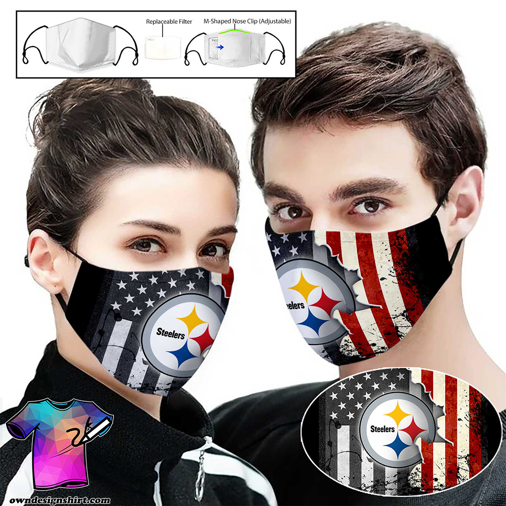 Pittsburgh steelers american flag full printing face mask