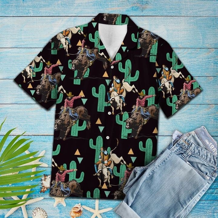 Rodeo cactus pattern hawaiian shirt 1