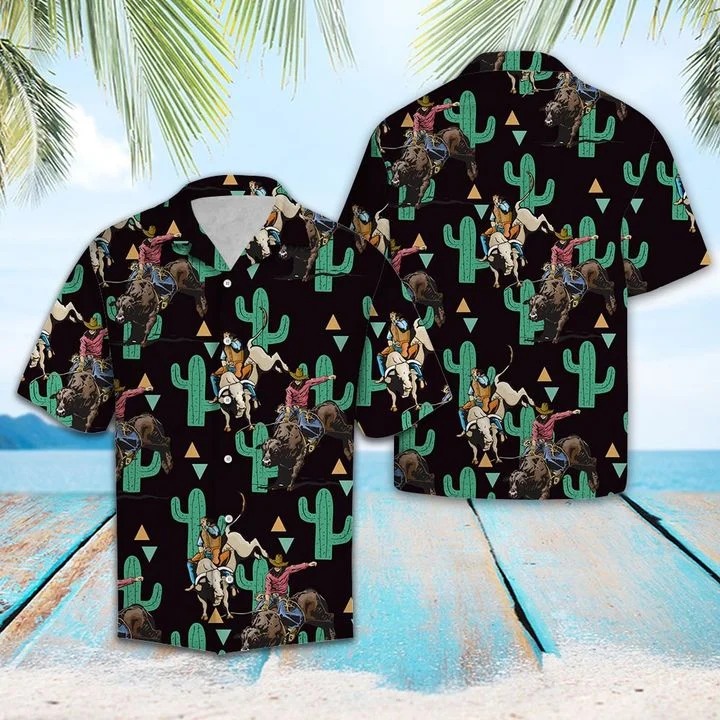 Rodeo cactus pattern hawaiian shirt