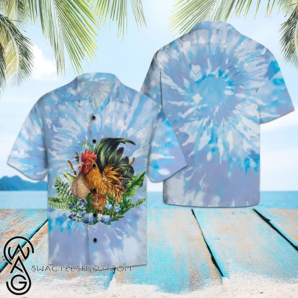 Rooster tie dye hawaiian shirt – Maria