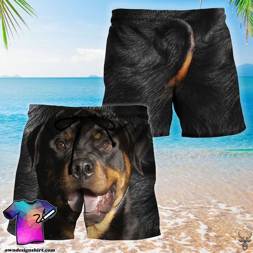 Rottweiler dog hawaiian shorts