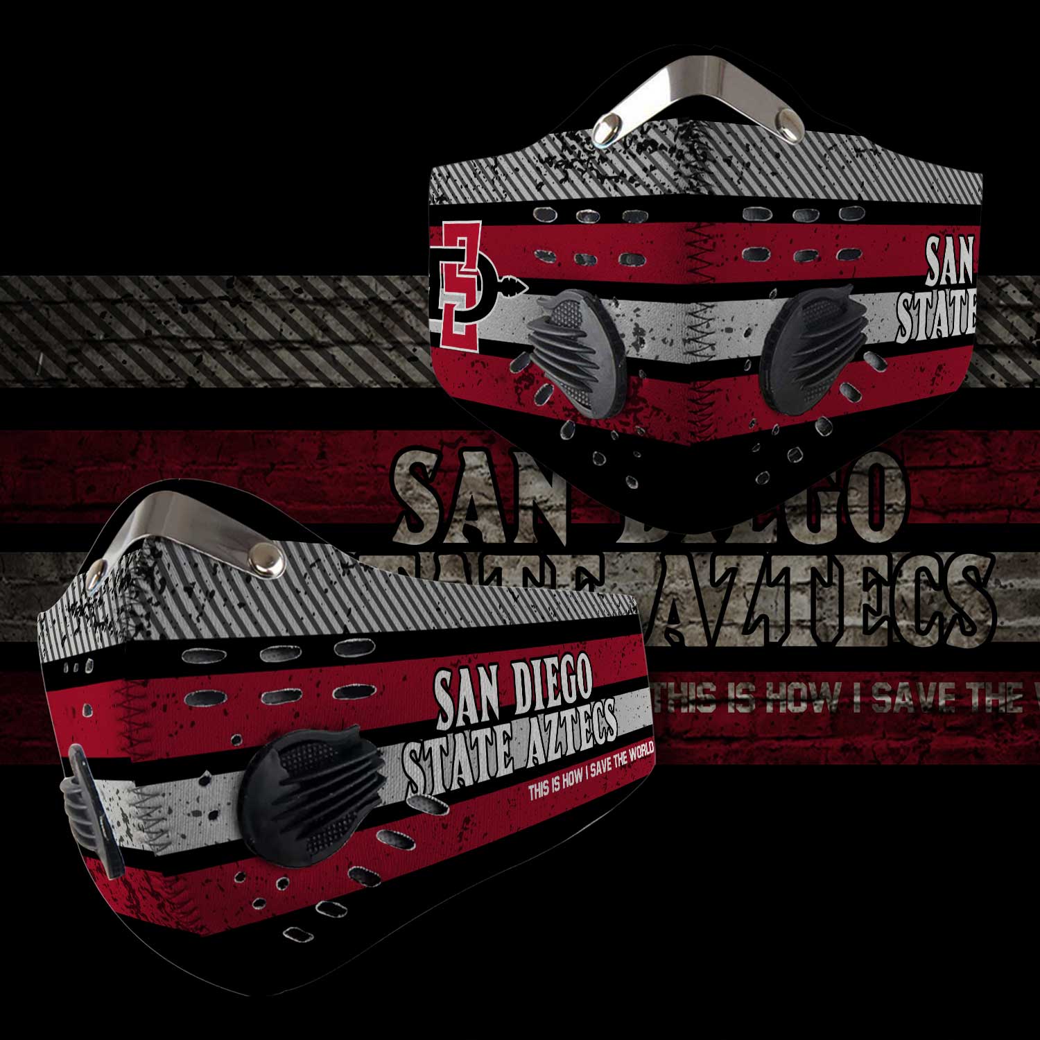 San diego state aztecs this is how i save the world face mask