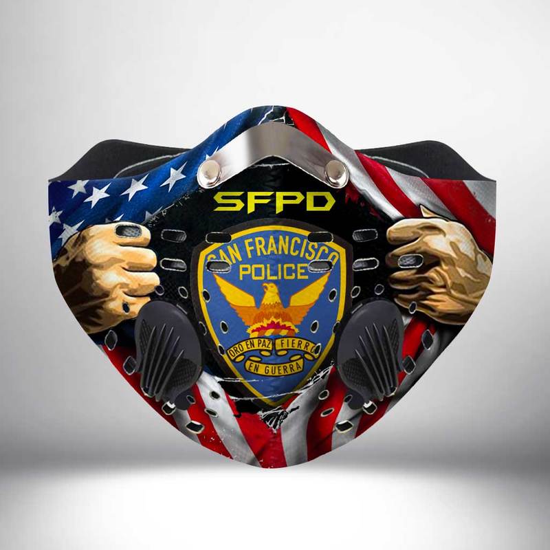 San francisco police department american flag filter activated carbon face mask – maria