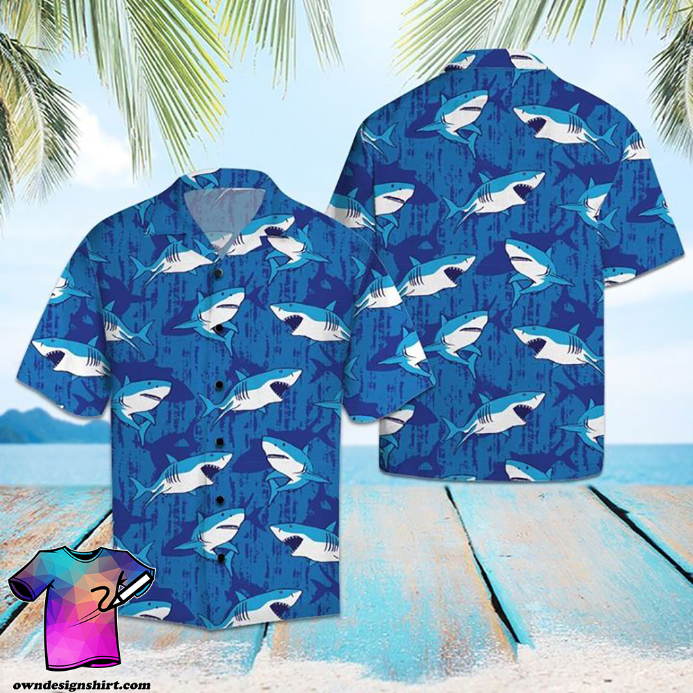 Shark hawaiian shirt - Maria • LeeSilk Shop