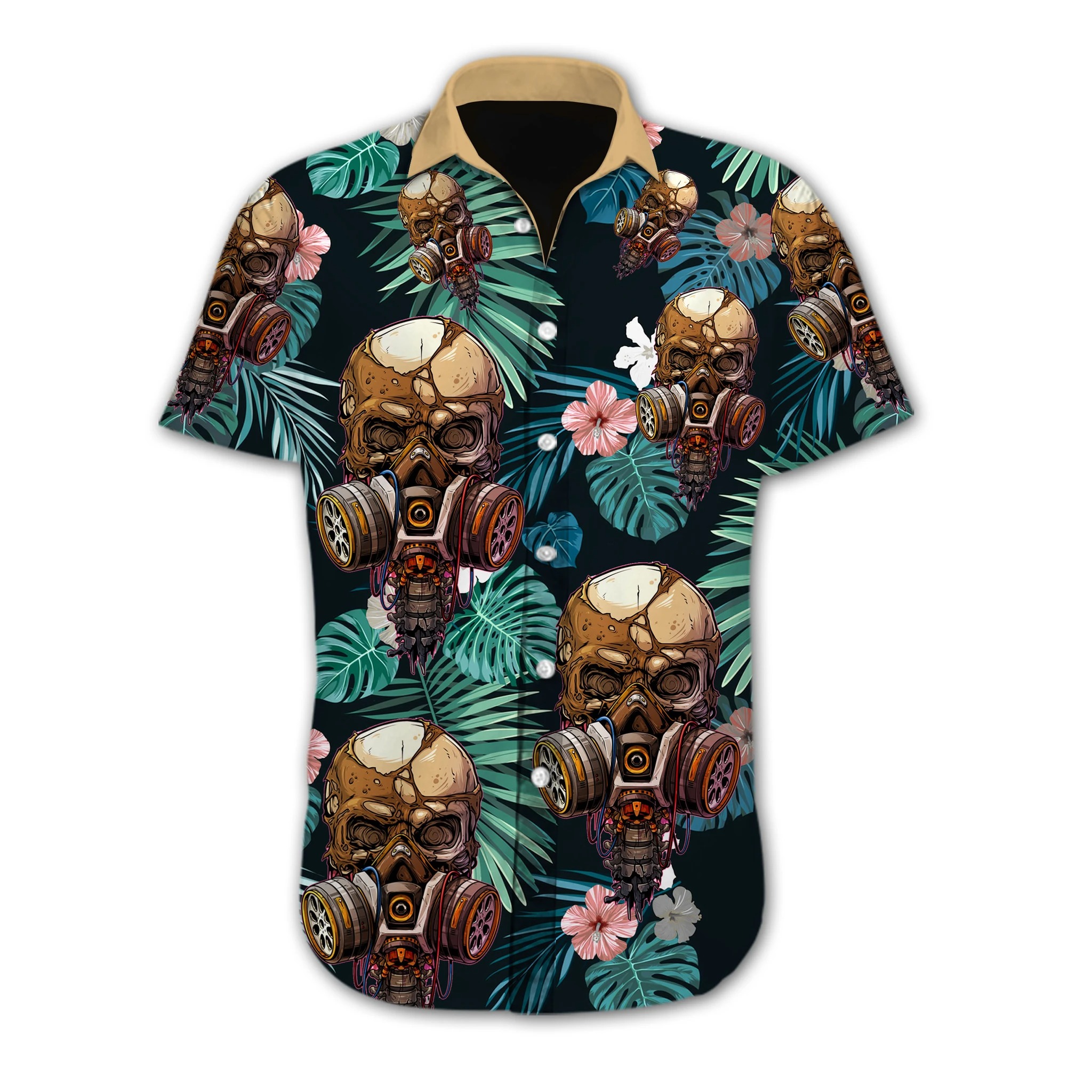 Skull flower hawaiian shirt 2