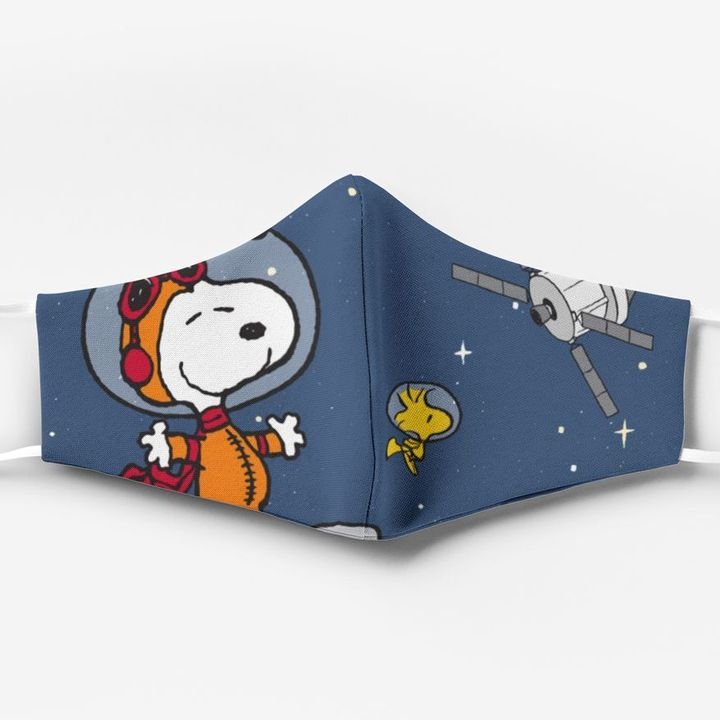Snoopy and woodstock in space all over printed face mask