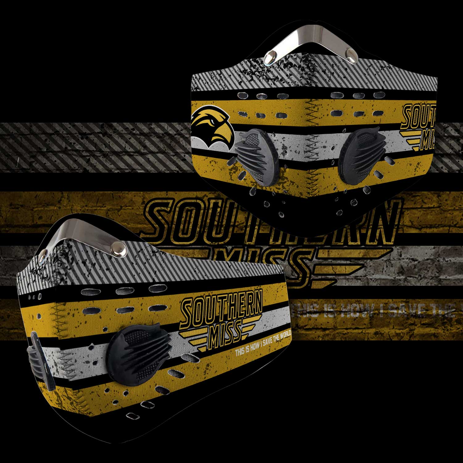 Southern miss golden eagles this is how i save the world face mask