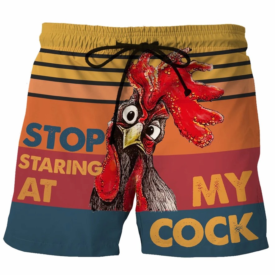 Stop Staring At My Cock 3D Beach Short