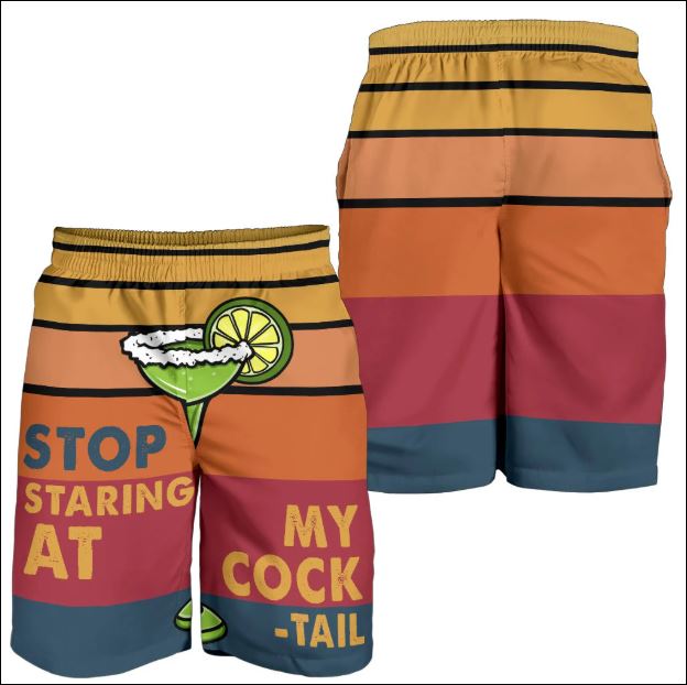Stop staring at my cock tail beach short