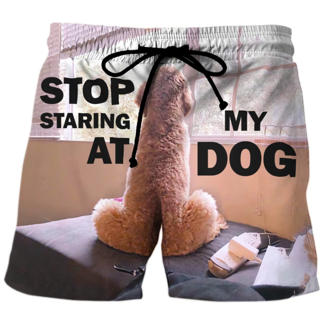 Stop staring at my dog shorts - detail