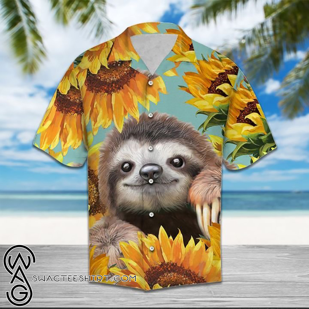 Sunflower and sloth hawaiian shirt – Maria