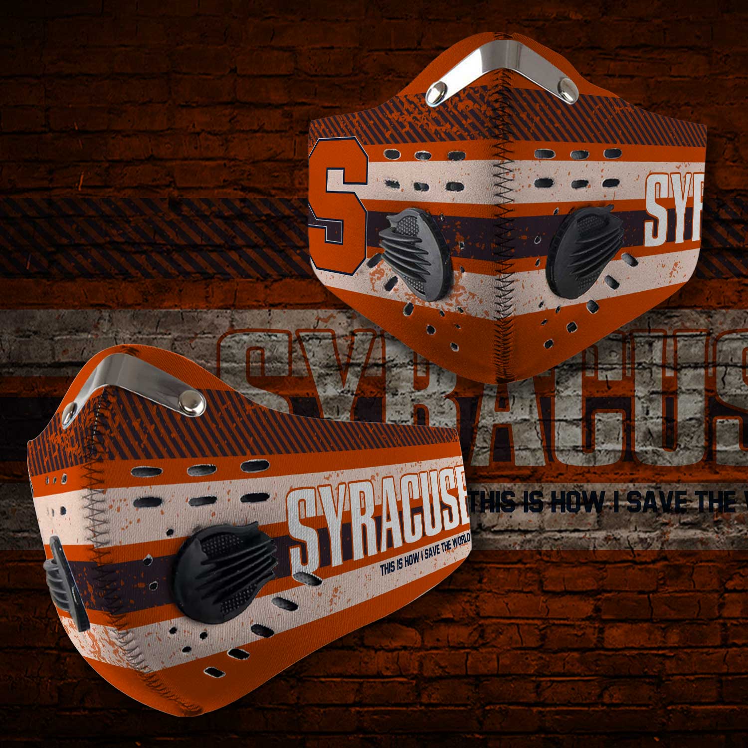 Syracuse orange this is how i save the world carbon filter face mask