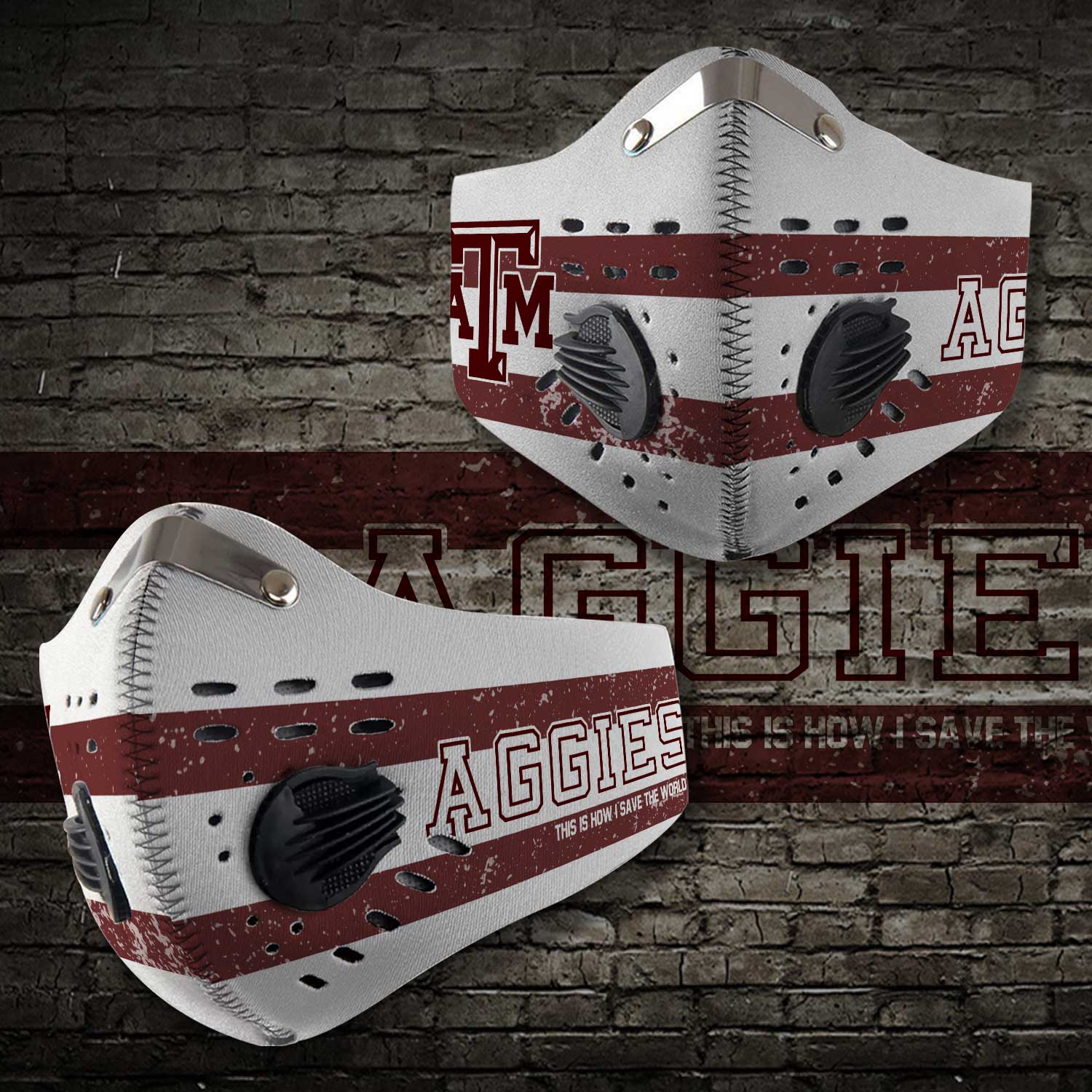 Texas am aggies football this is how i save the world face mask
