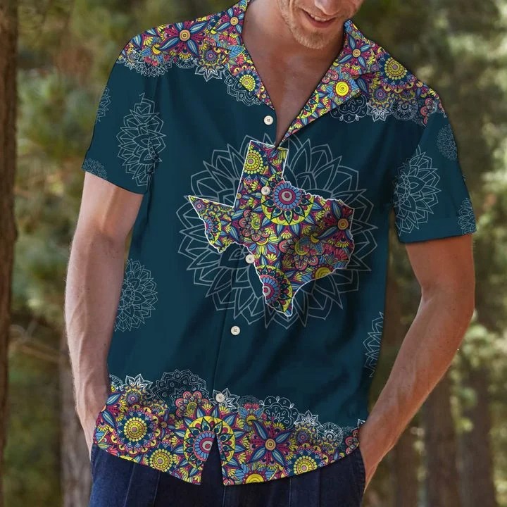 Texas mandala hawaiian shirt 1