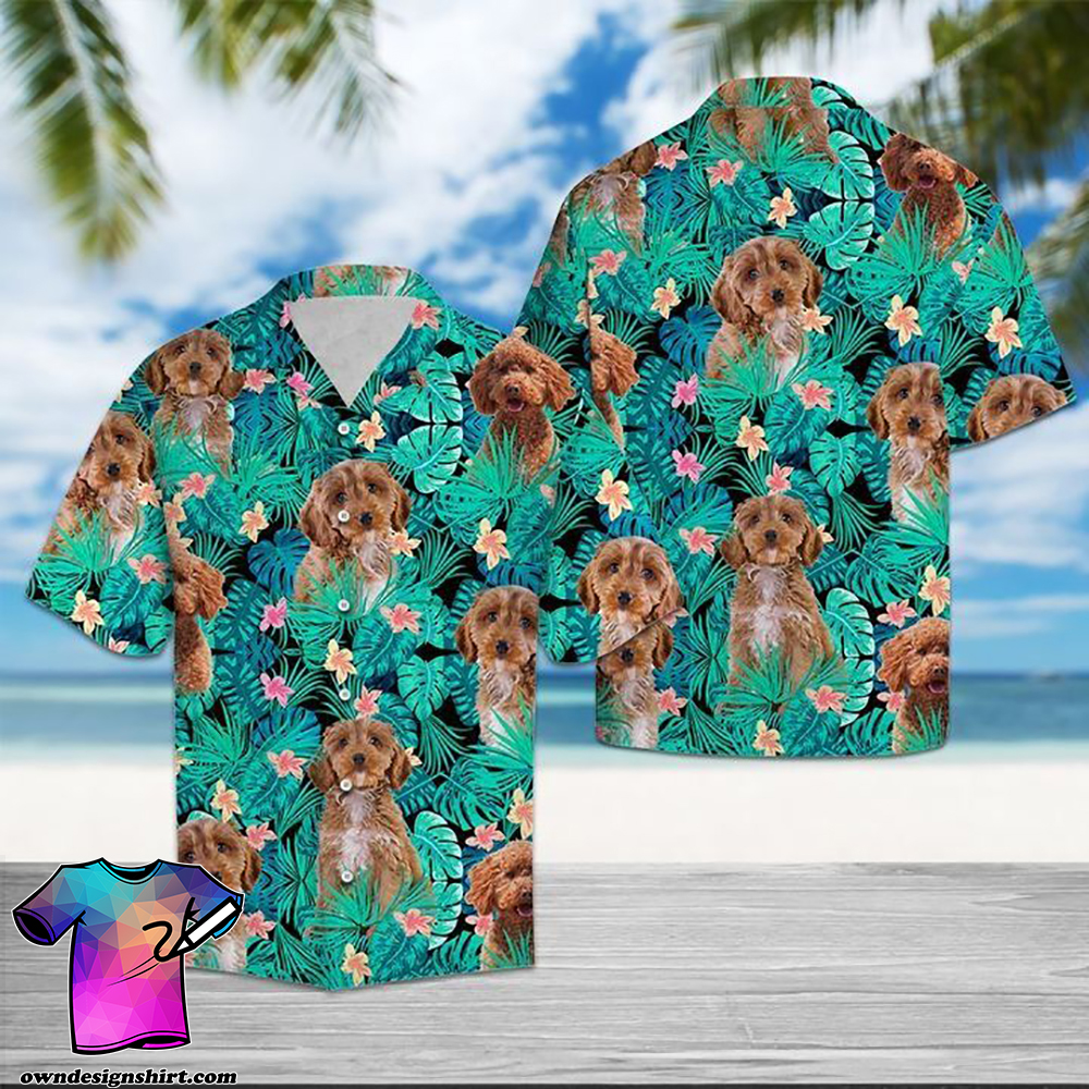 Tropical cockapoo dog hawaiian shirt
