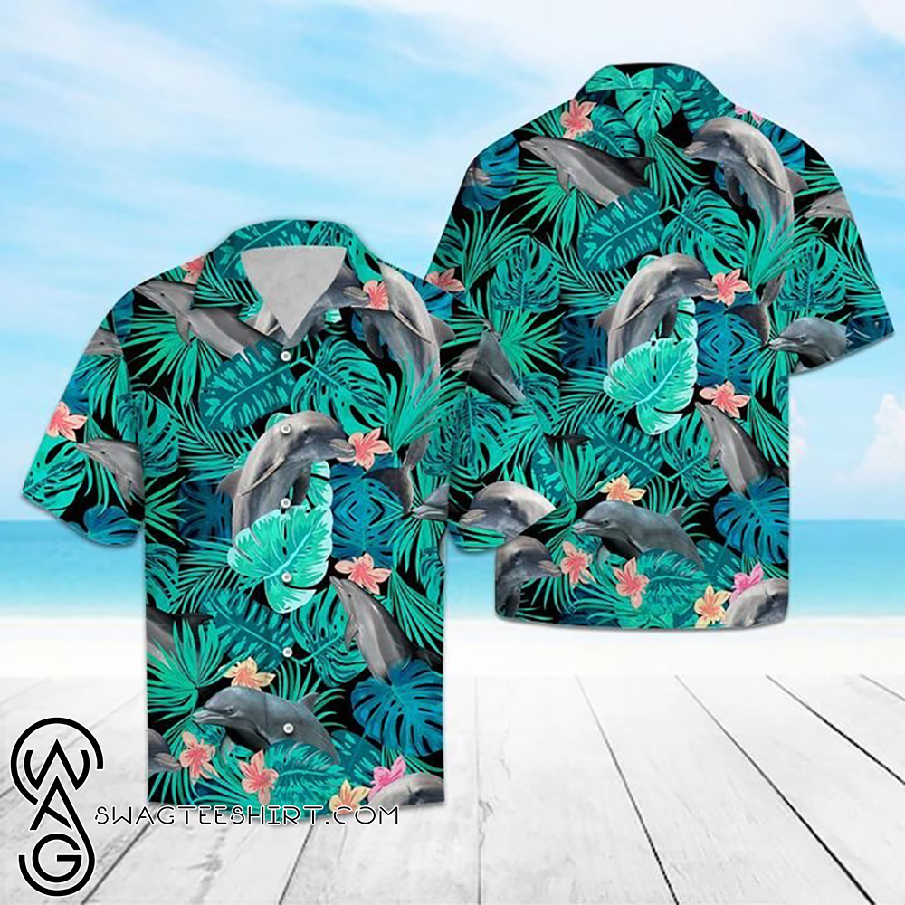 Tropical dolphin hawaiian shirt
