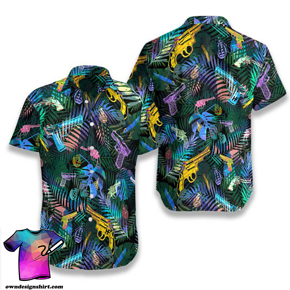 Tropical gun lover hawaiian shirt