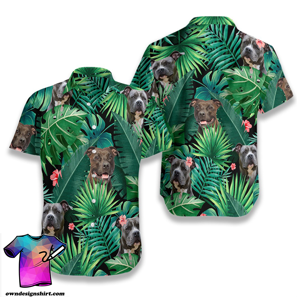 Tropical pitbull hawaiian shirt