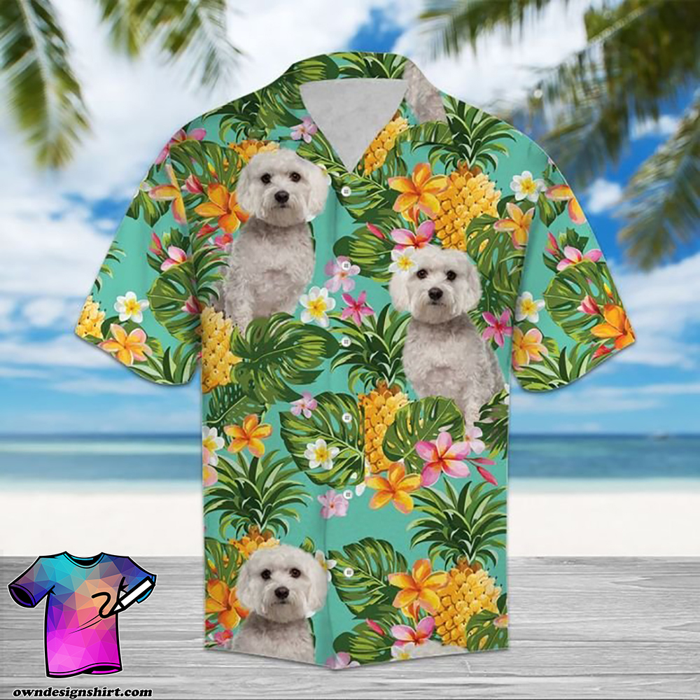 Tropical poodle dog hawaiian shirt