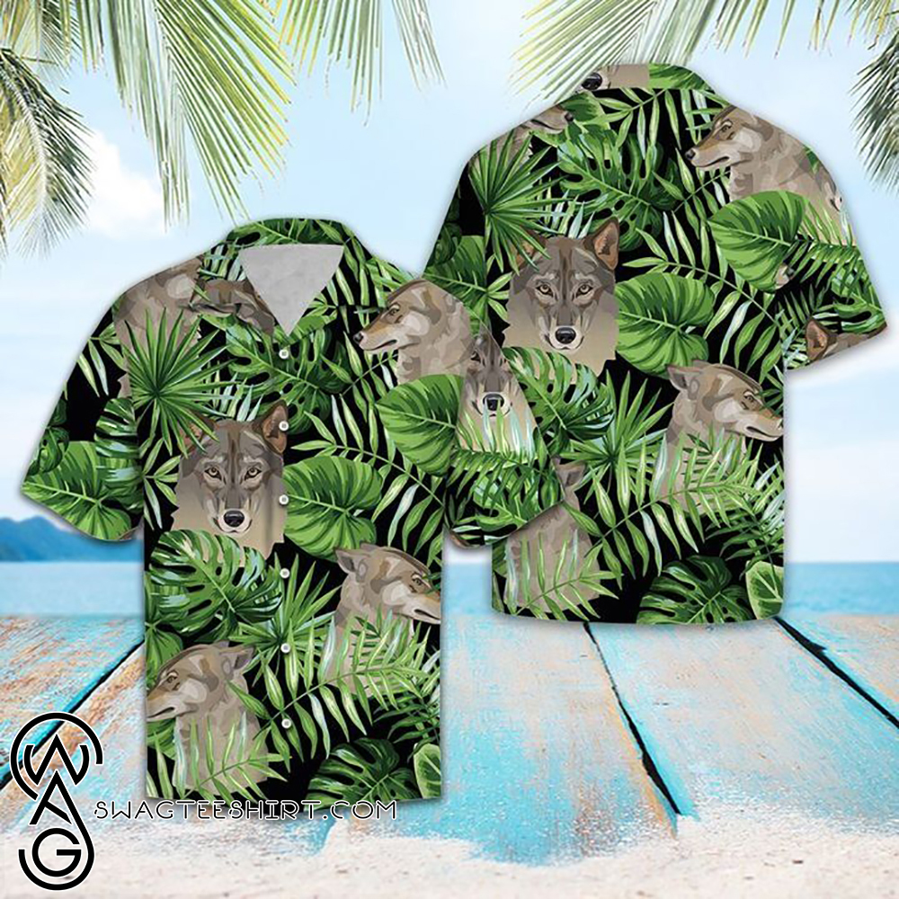Tropical wolf hawaiian shirt