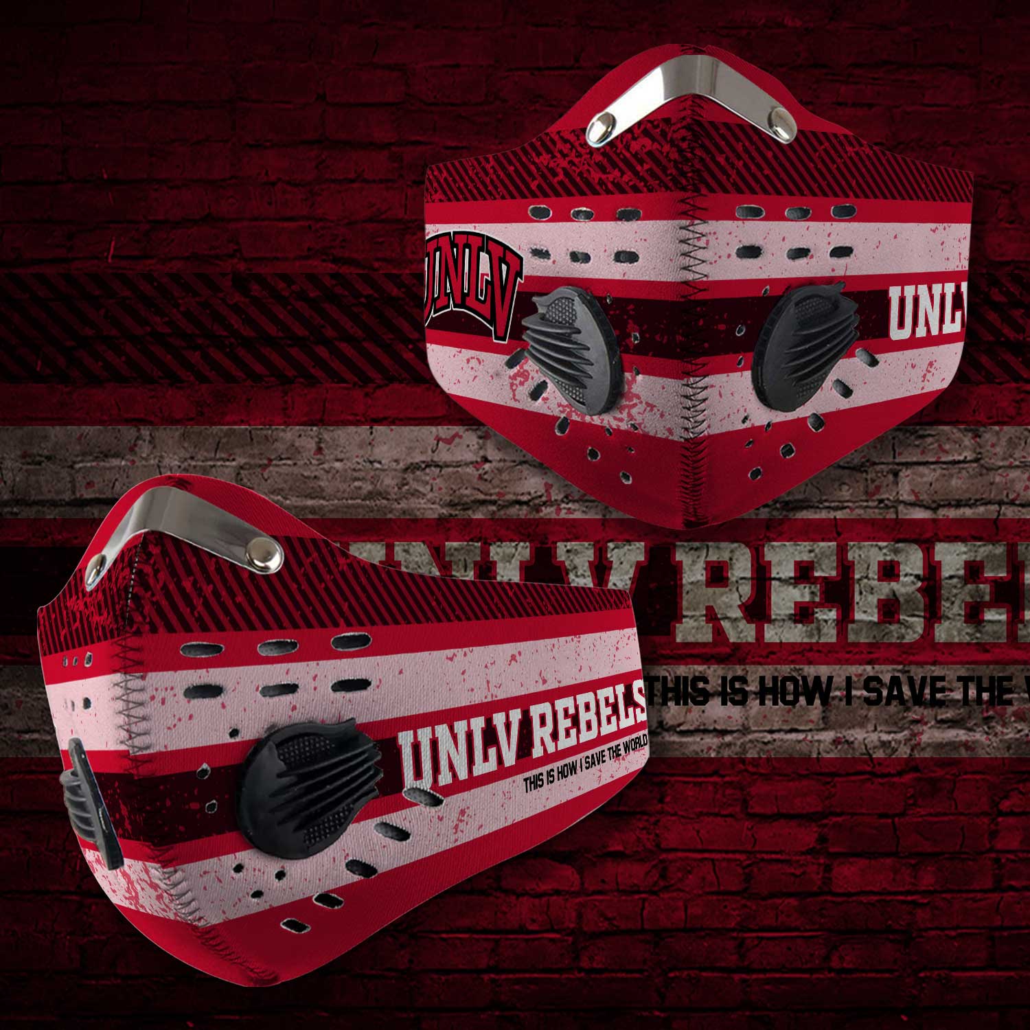 UNLV rebels this is how i save the world carbon filter face mask