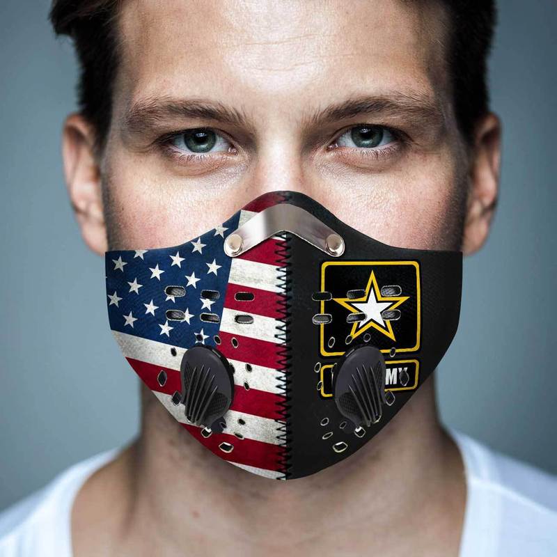 US army american flag alone filter activated carbon face mask