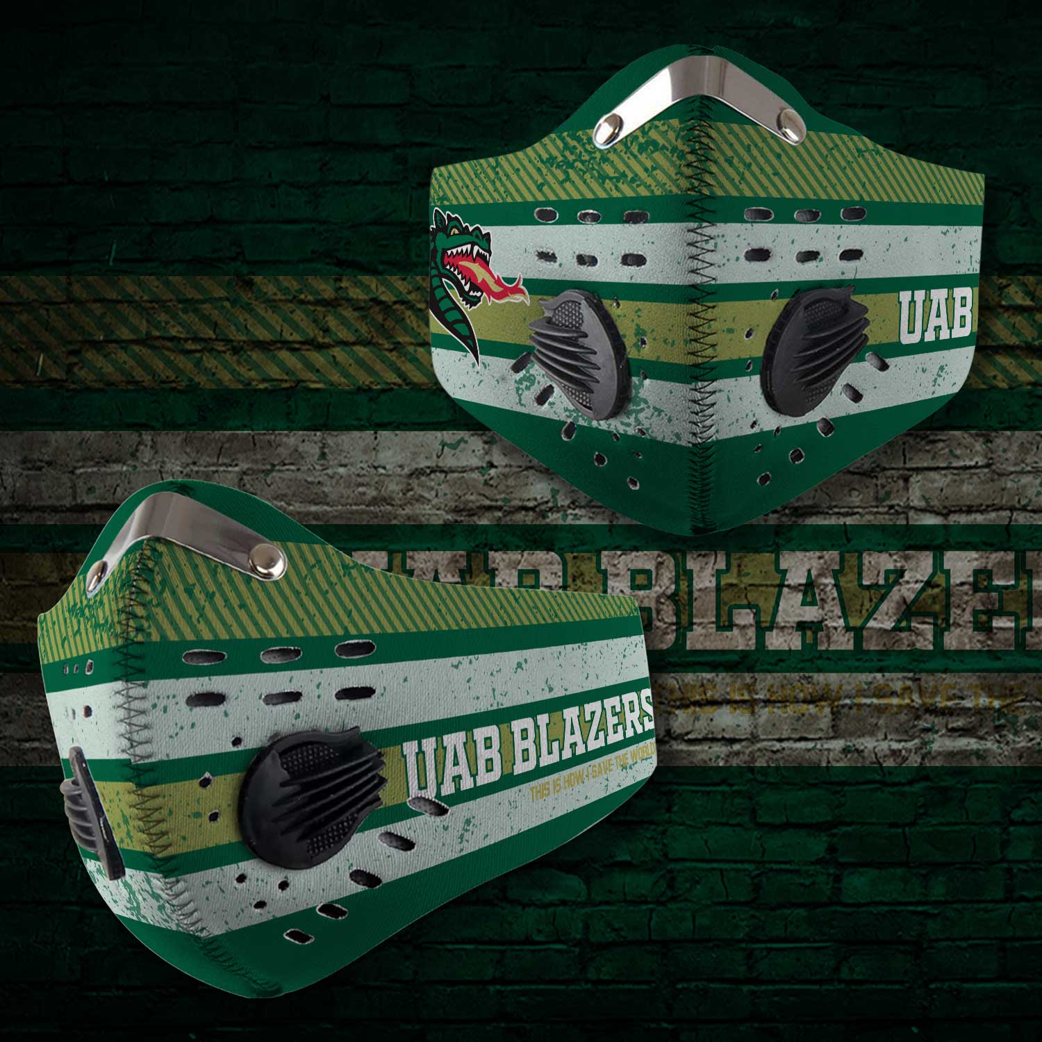 Uab blazers this is how i save the world carbon filter face mask