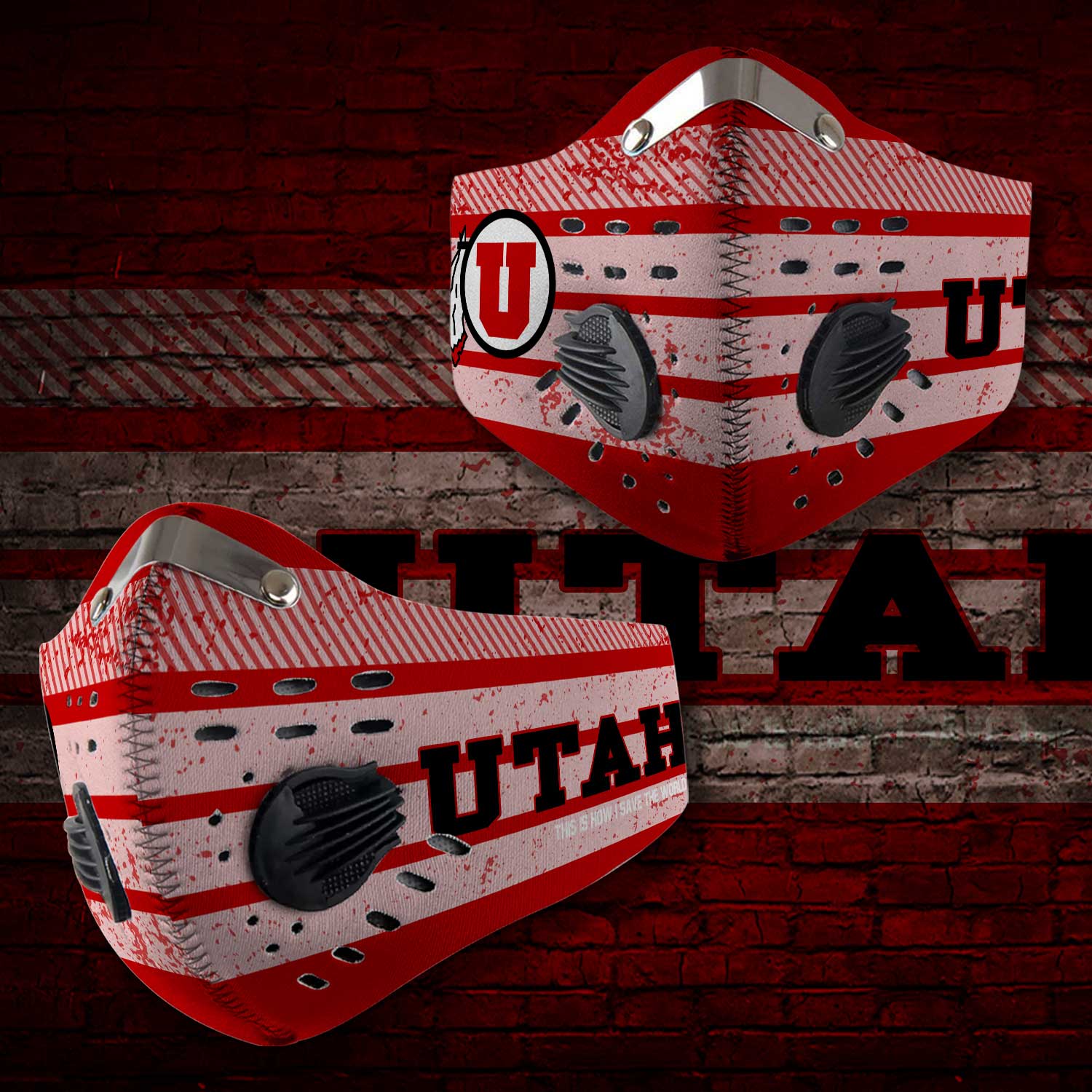 Utah utes football this is how i save the world carbon filter face mask – maria