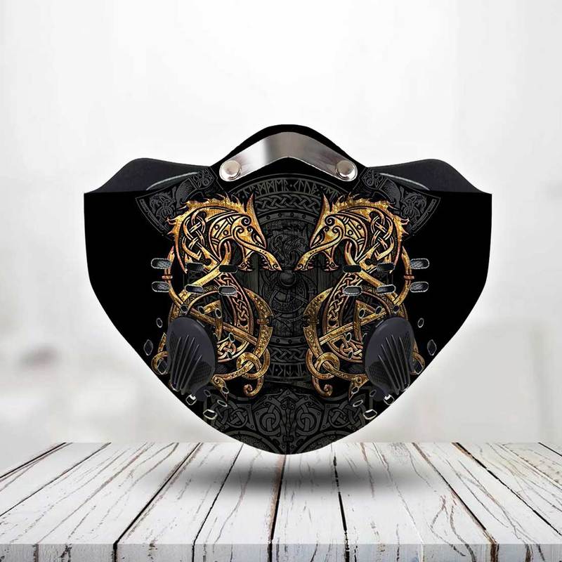 Vikings dragons anti pollution filter activated carbon face mask