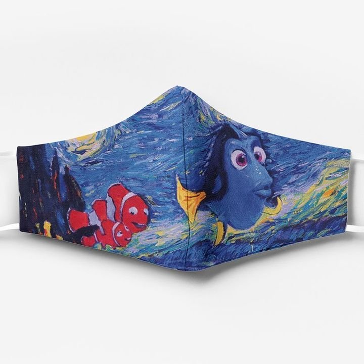 Vincent van gogh starry night dory finding nemo face mask