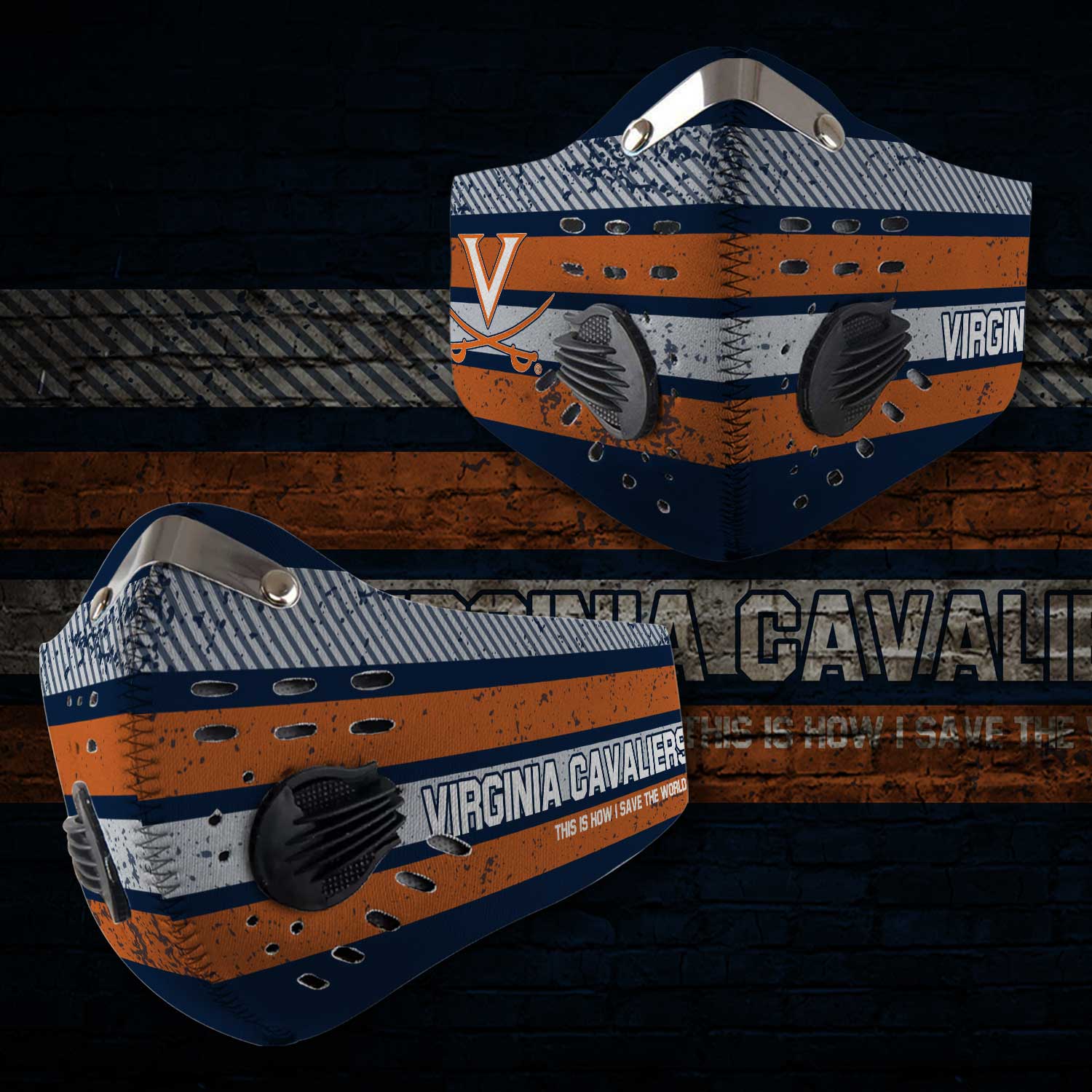 Virginia cavaliers this is how i save the world carbon filter face mask