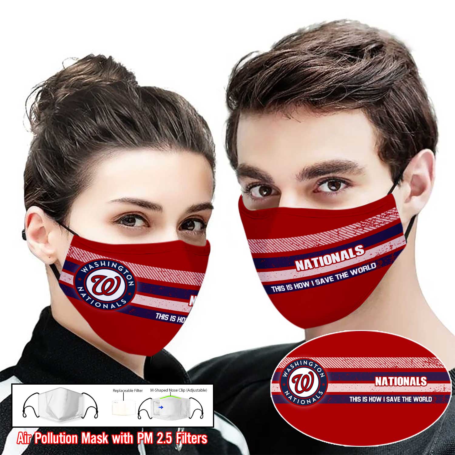 Washington nationals this is how i save the world face mask