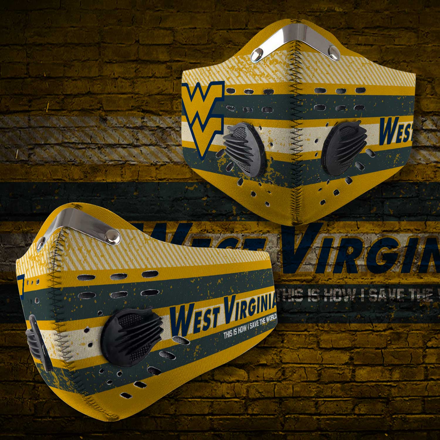 West virginia mountaineers this is how i save the world face mask – maria