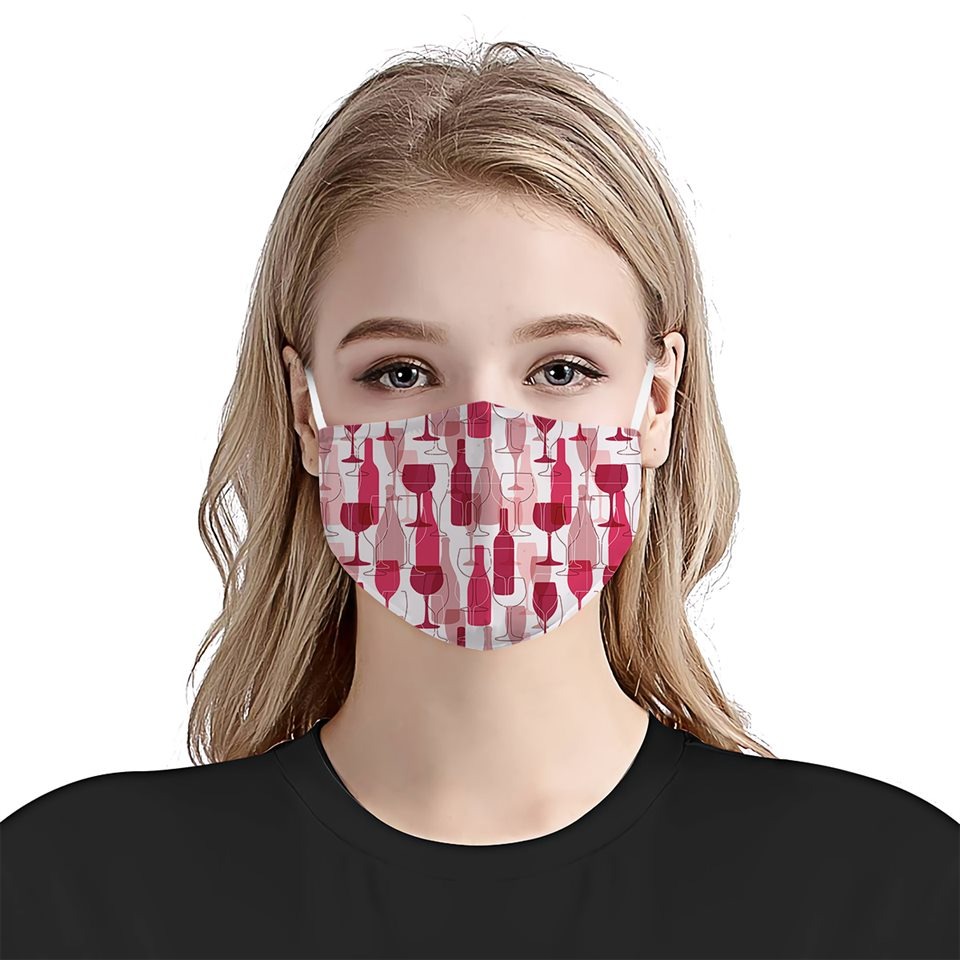 Wine pattern 3d face mask - detail