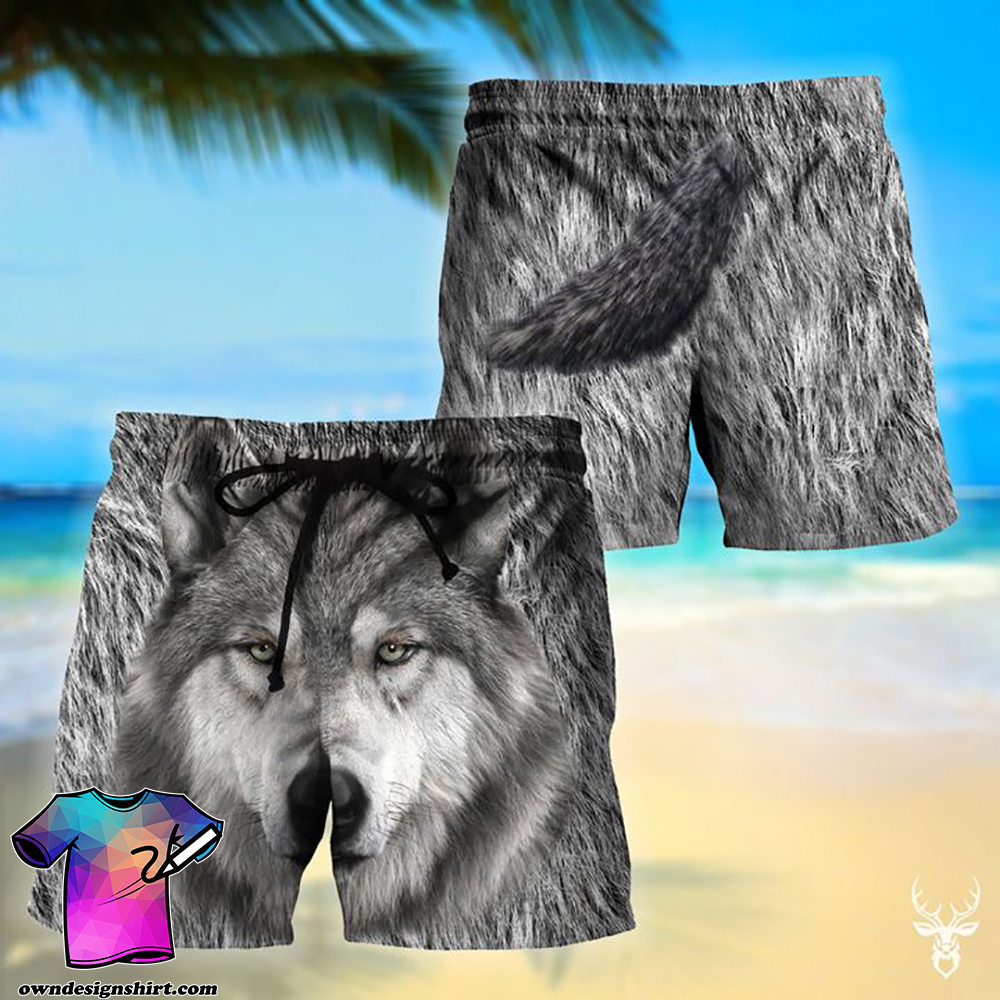 Wolf hawaiian shorts