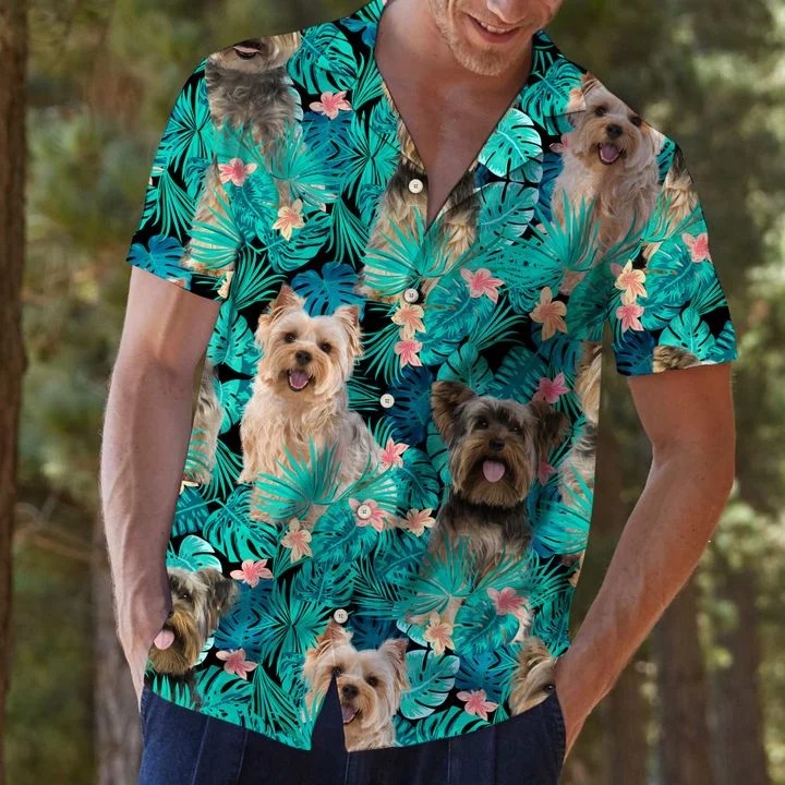 Yorkshire terrier tropical hawaiian shirt 1