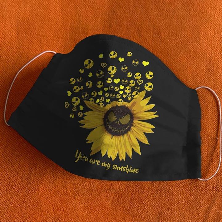 You are my sunshine sunflower Jack Skellington face mask