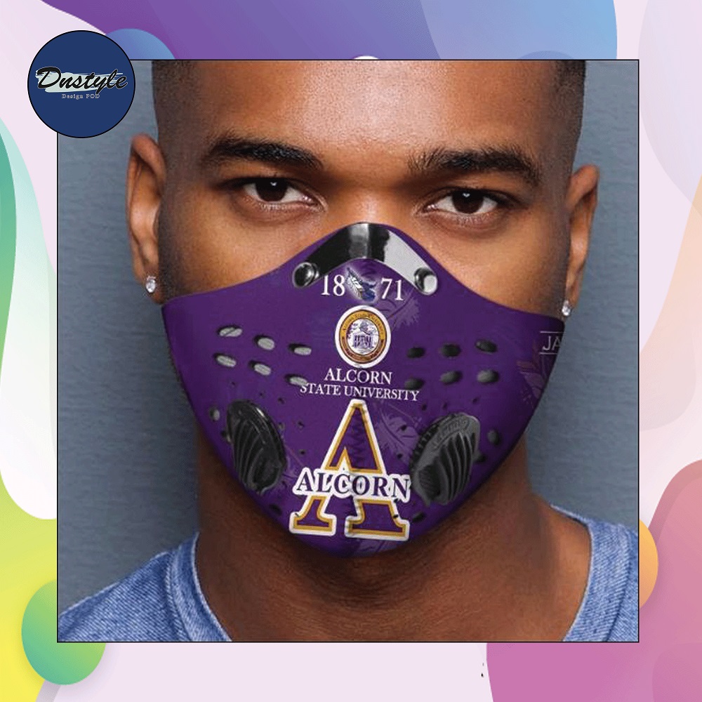 Alcorn State University logo face mask with filter