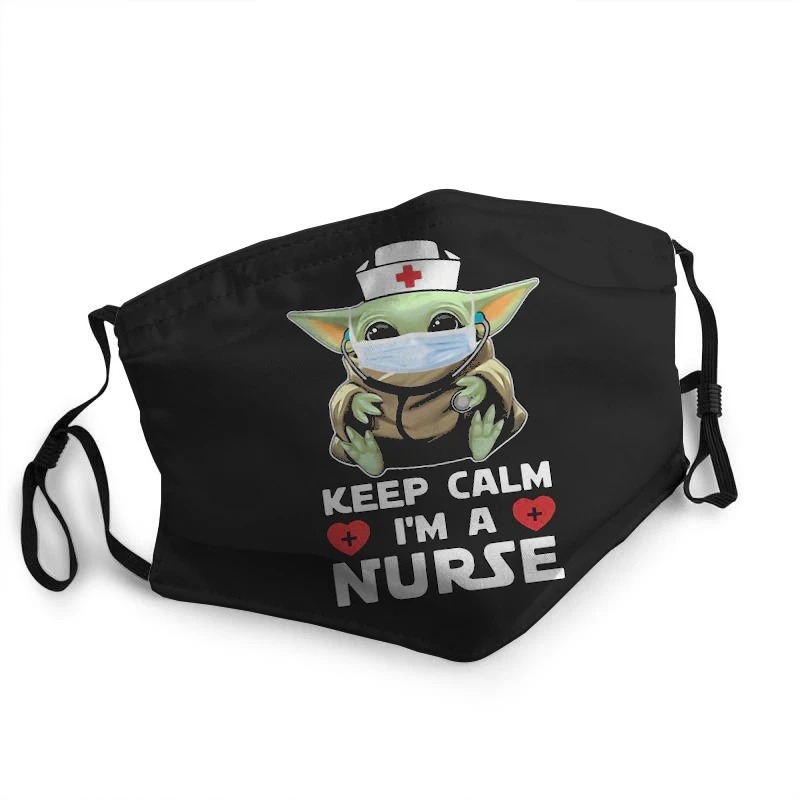 Baby Yoda Keep Calm I'm A Nurse Face Mask