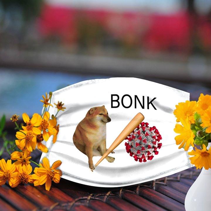 Bonk Virus Cheems Doge meme face mask