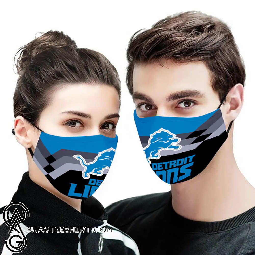 Detroit lions team full over printed face mask