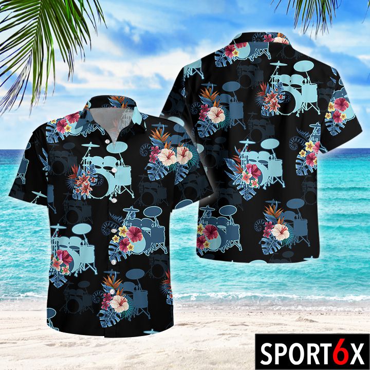 Drum tropical hawaiian shirt 1