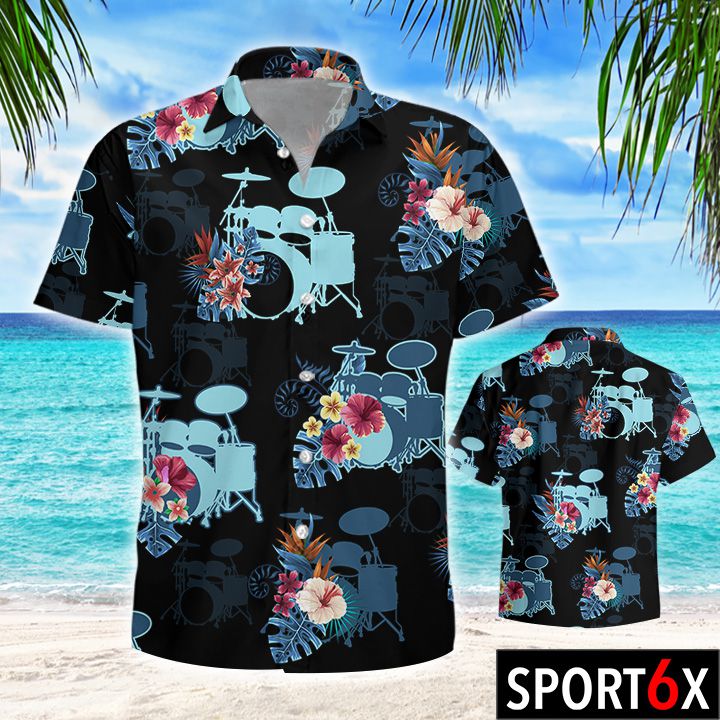 Drum tropical hawaiian shirt